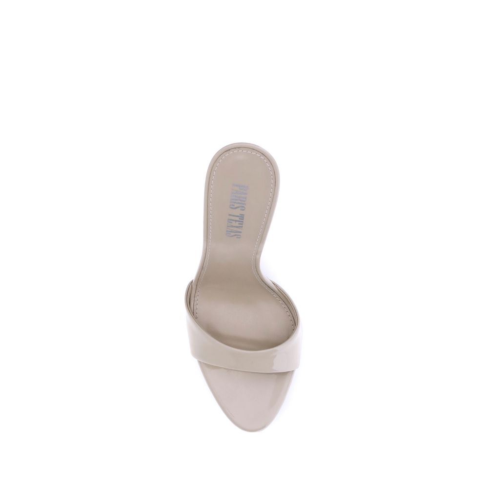 Paris Texas Beige Calf Leather Bos Taurus Stiletto Heel Sandals
