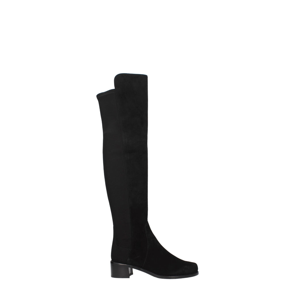 Stuart Weitzman Black Leather Over The Knee