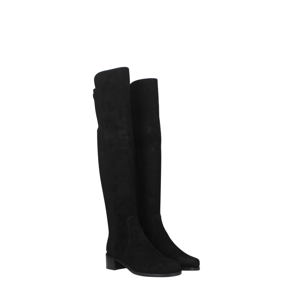 Stuart Weitzman Black Leather Over The Knee