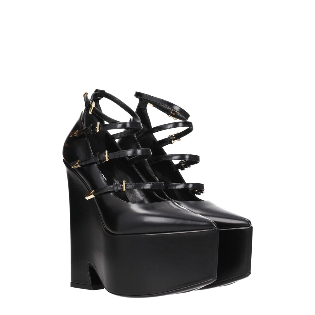 Versace Black Leather Broch