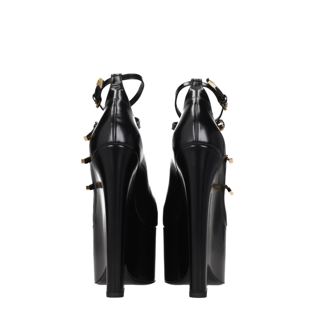 Versace Black Leather Broch