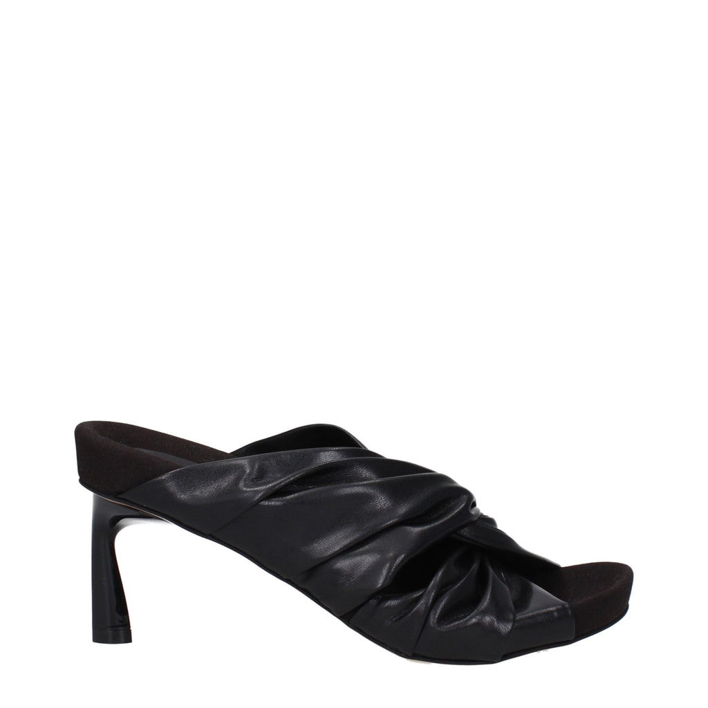 Stella McCartney Black Leather Stiletto Heel Sandals