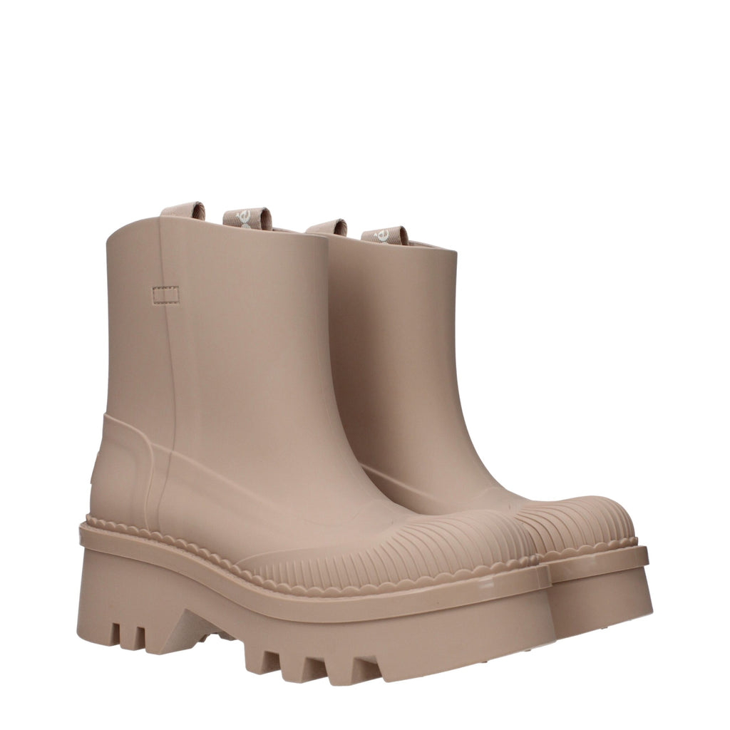 Chloé Pink Cotton Ankle Boots