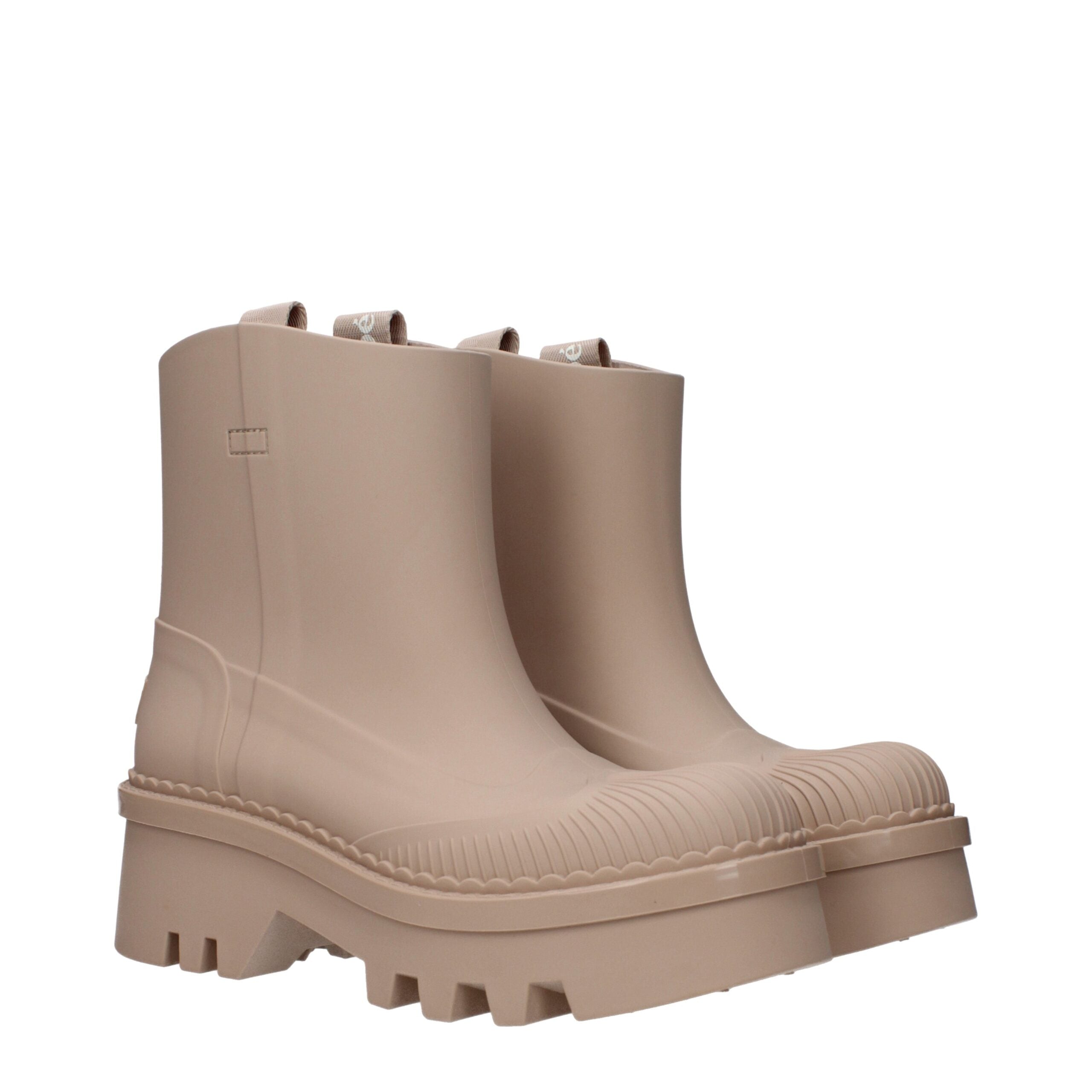 Chloé Pink Cotton Ankle Boots
