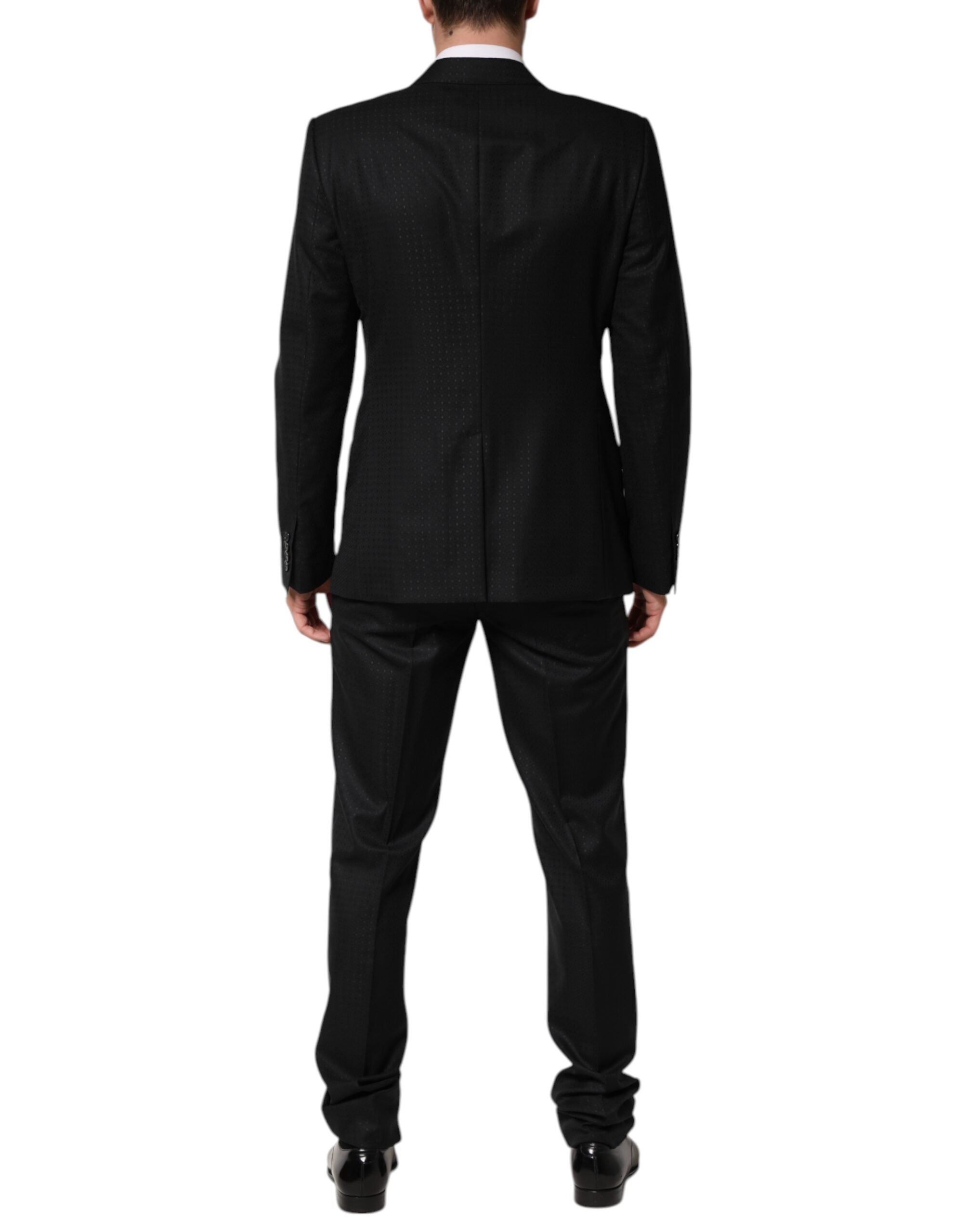 Dolce & Gabbana Dark Gray Jacquard Single Breasted 2 Piece Suit