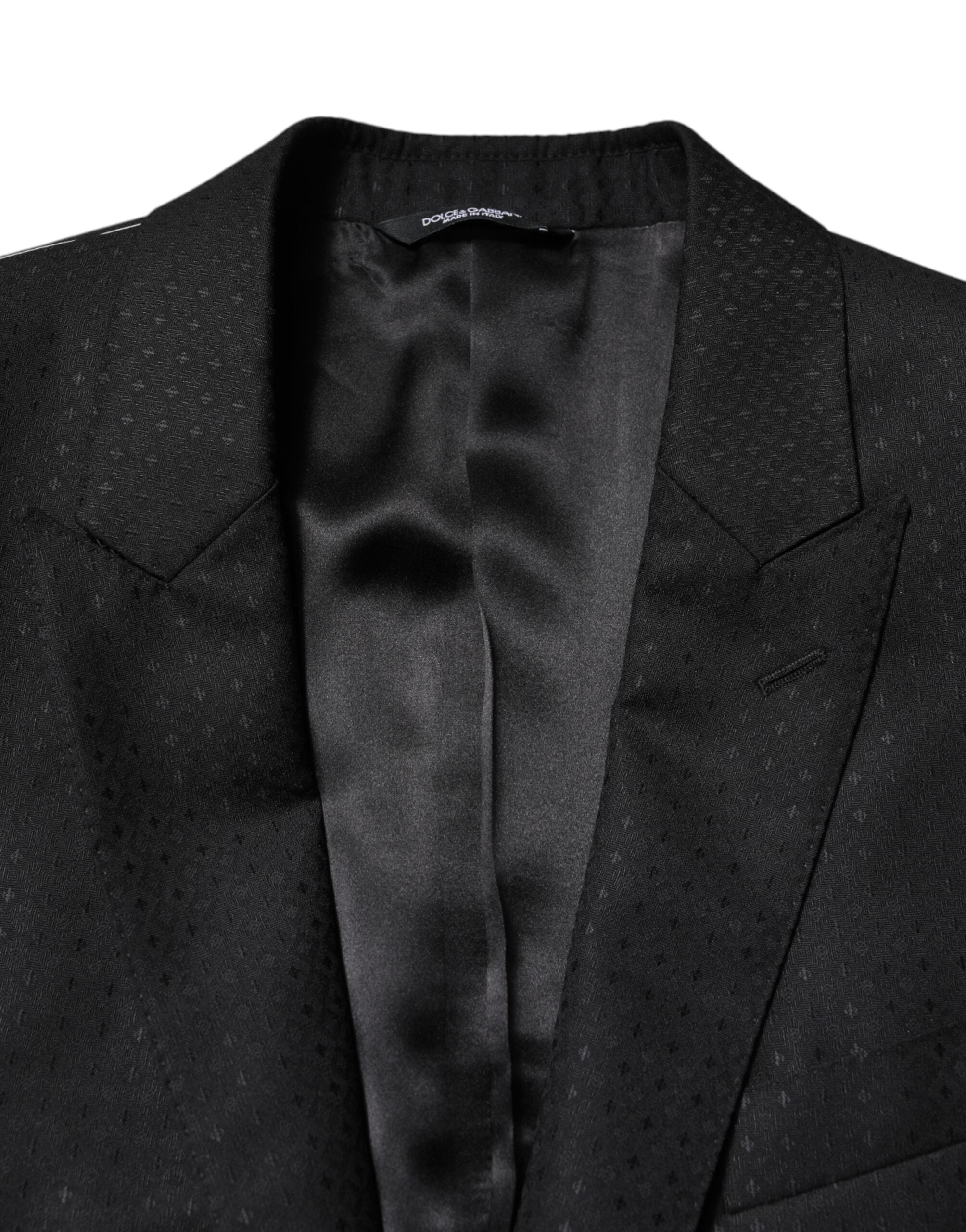Dolce & Gabbana Dark Gray Jacquard Single Breasted 2 Piece Suit