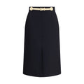 Valentino Garavani Black Wool Oves Aries Midi Skirt