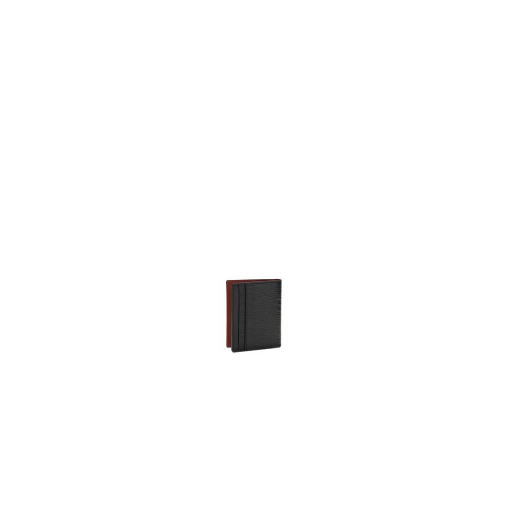 Ferragamo Black Calf Leather Bos Taurus Wallet