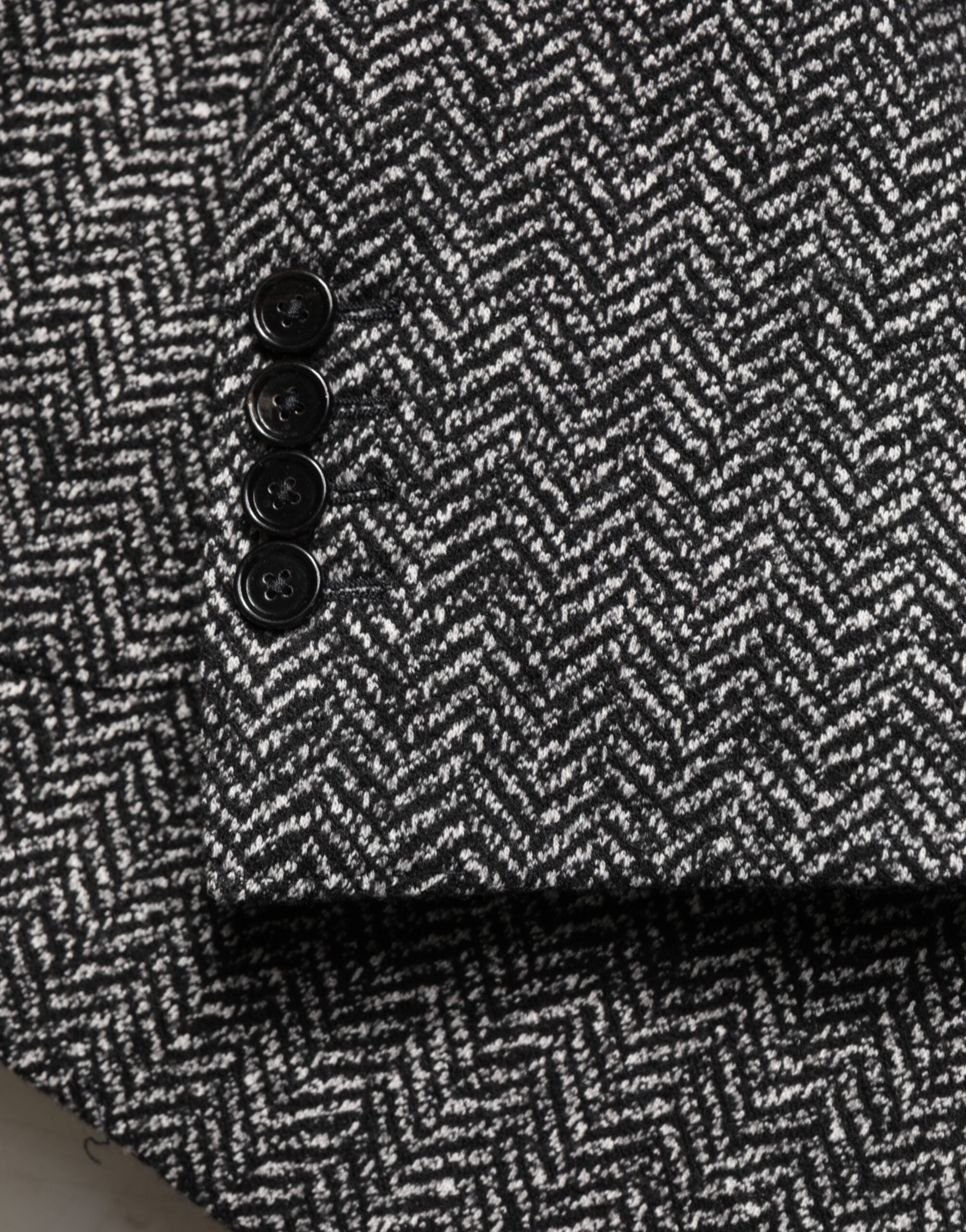 Dolce & Gabbana Dark Gray White Double Breasted Men Suit Blazer