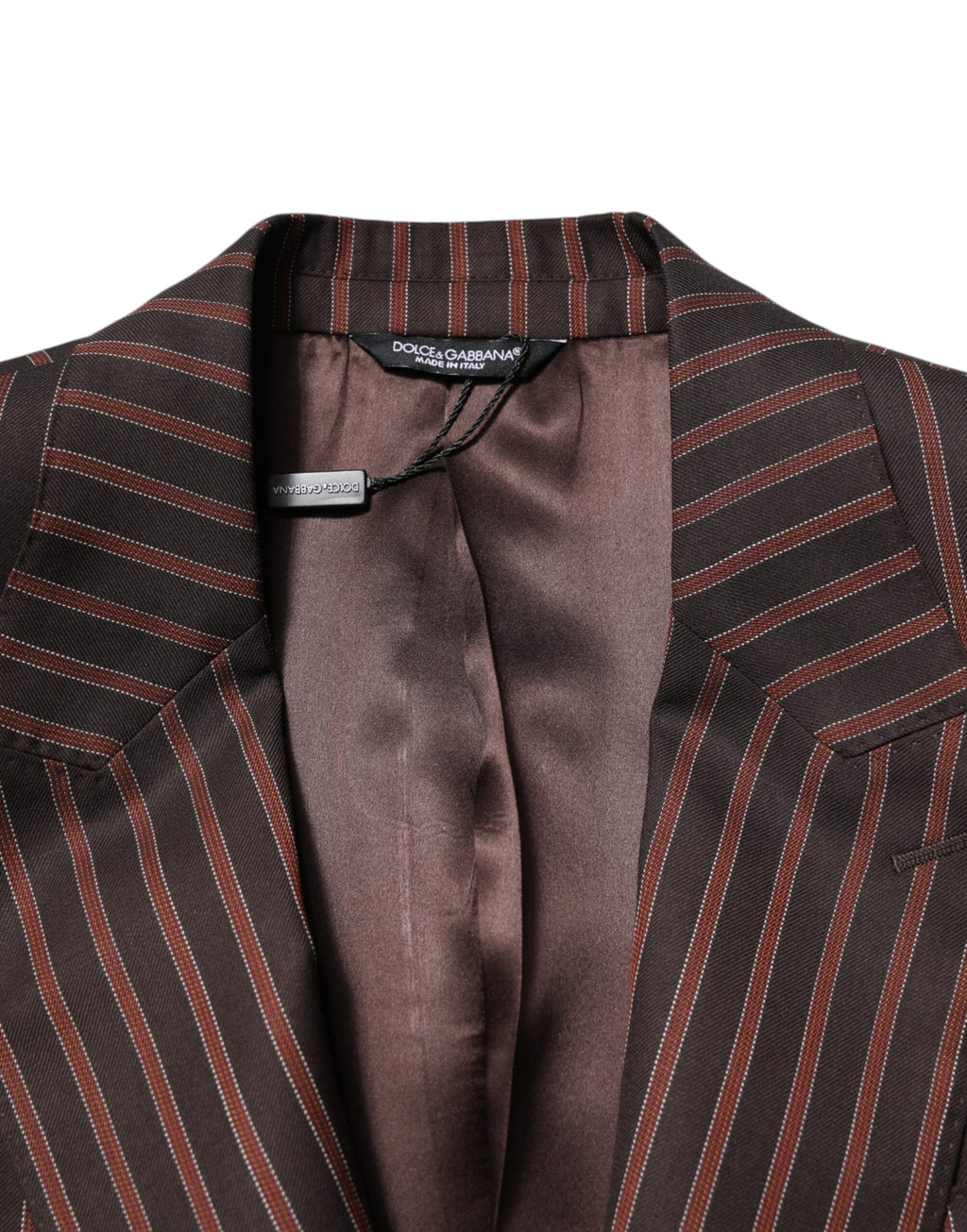 Dolce & Gabbana Dark Gray Stripe Single Breasted Blazer