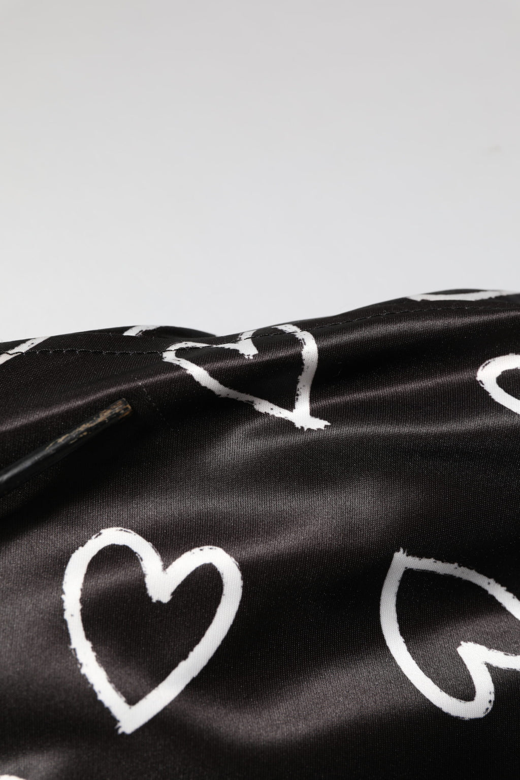 Dolce & Gabbana Black Polyester Heart Print Bomber Jacket