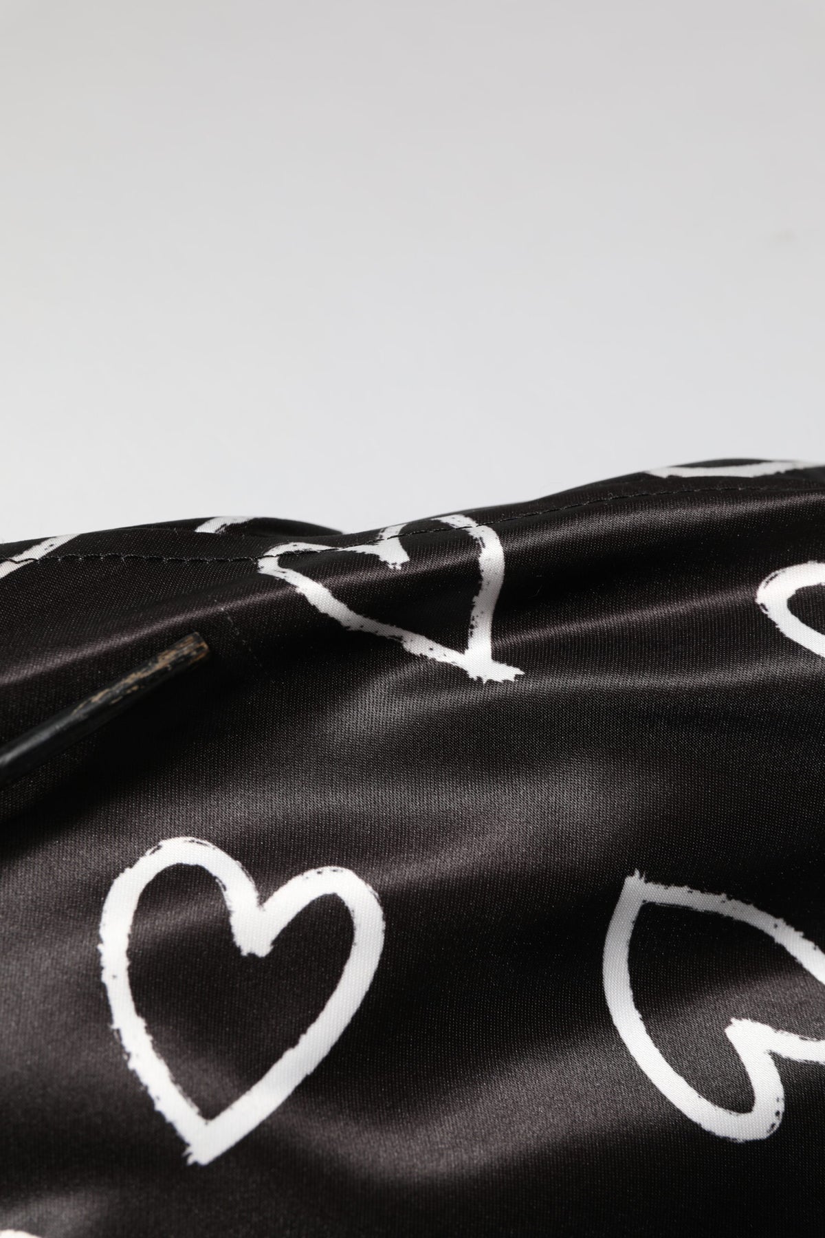 Dolce & Gabbana Black Polyester Heart Print Bomber Jacket