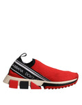 Dolce & Gabbana Red Sorrento Slip On Low Top Sneakers Shoes