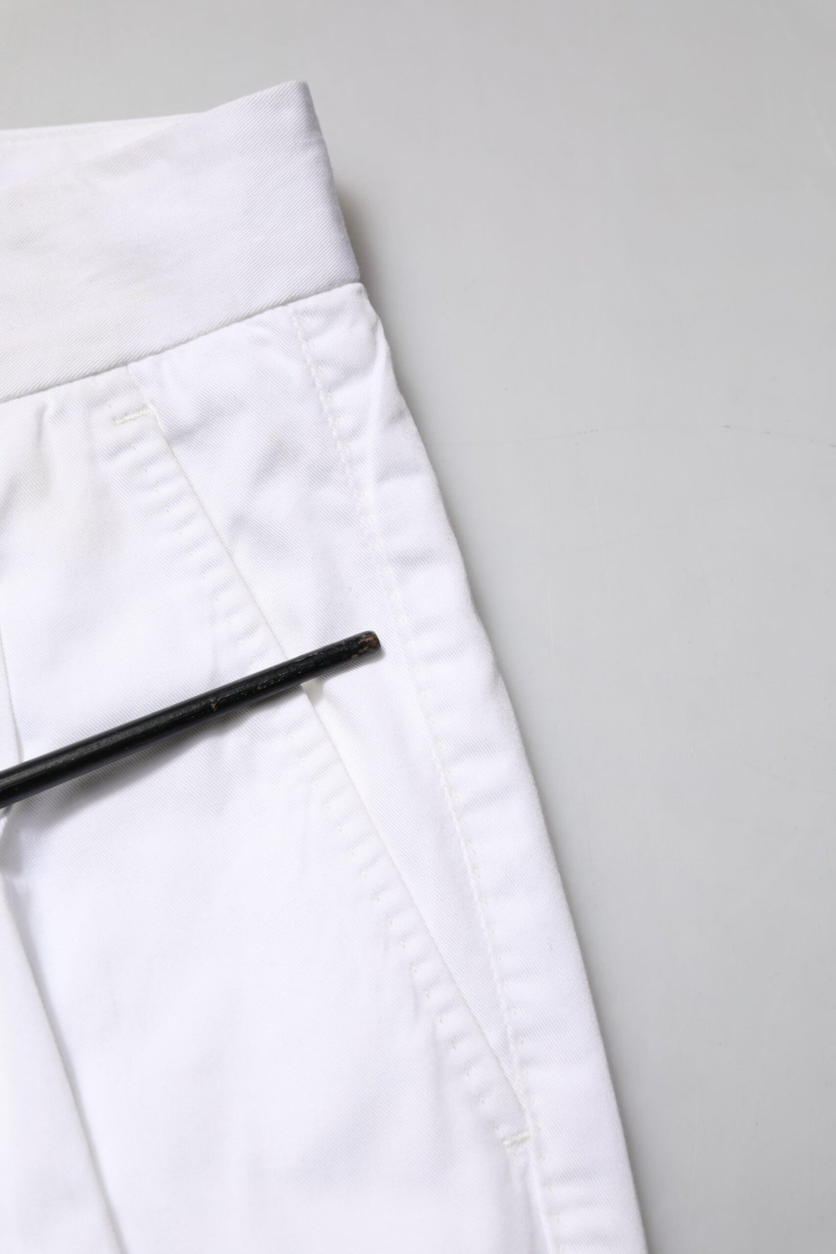 Dolce & Gabbana White Cotton Dress Slim Formal Trouser Pants