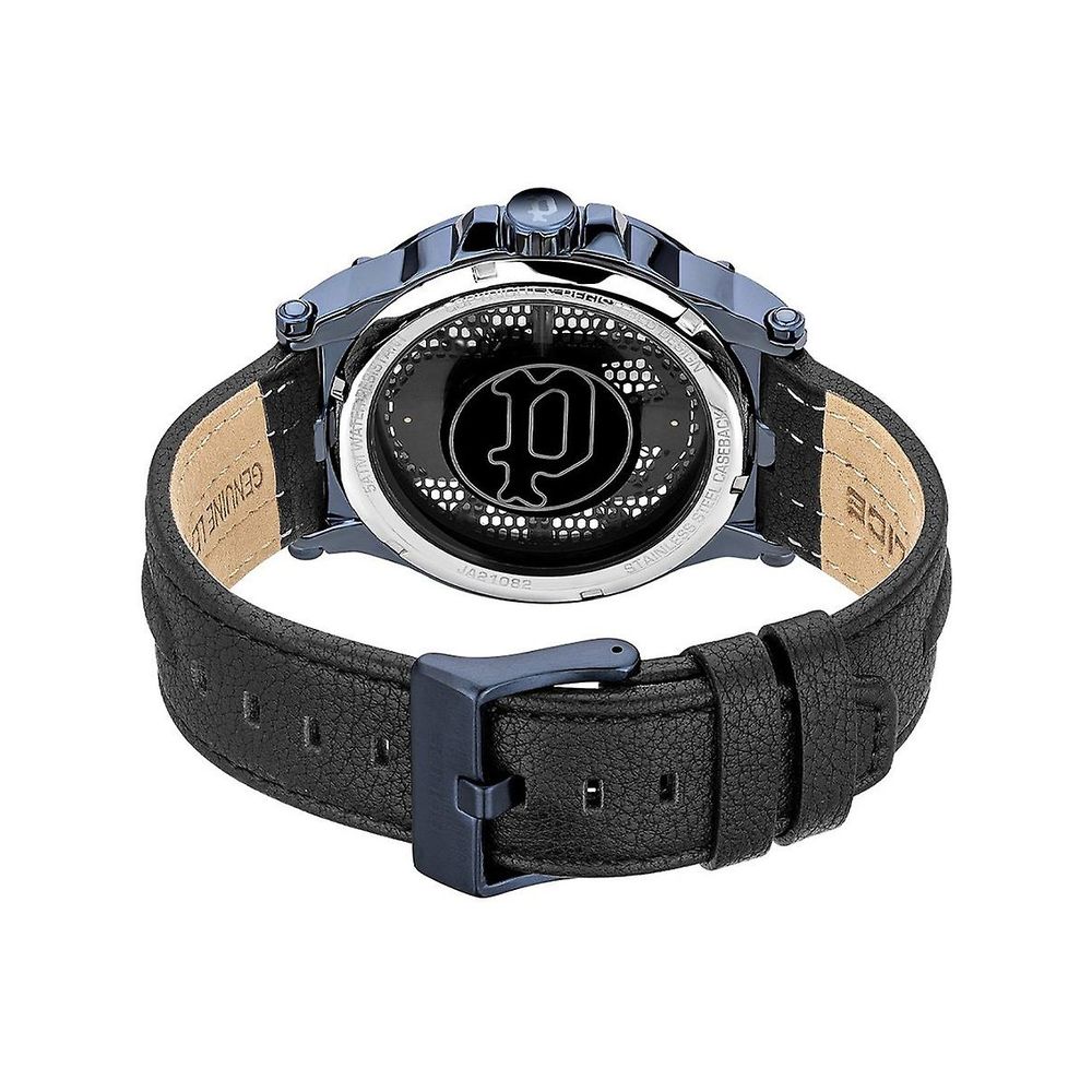 Police Black Leather Dress Watch