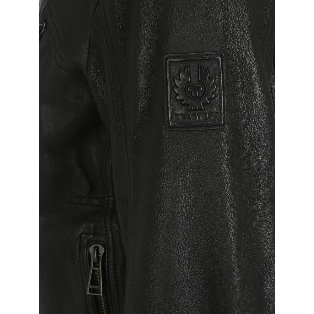 Belstaff Black Lamb Ovis Aries Aries Leather Jacket