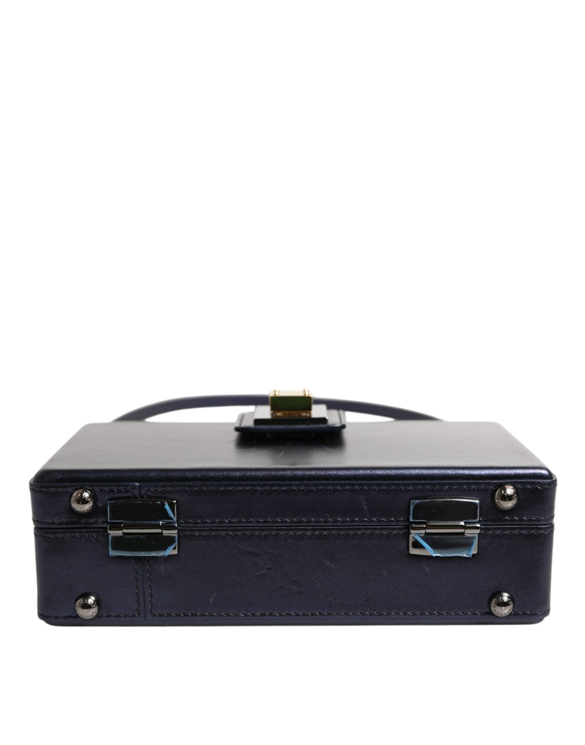 Dolce & Gabbana Blue DG BOX Lambskin Leather Crossbody Strap Bag