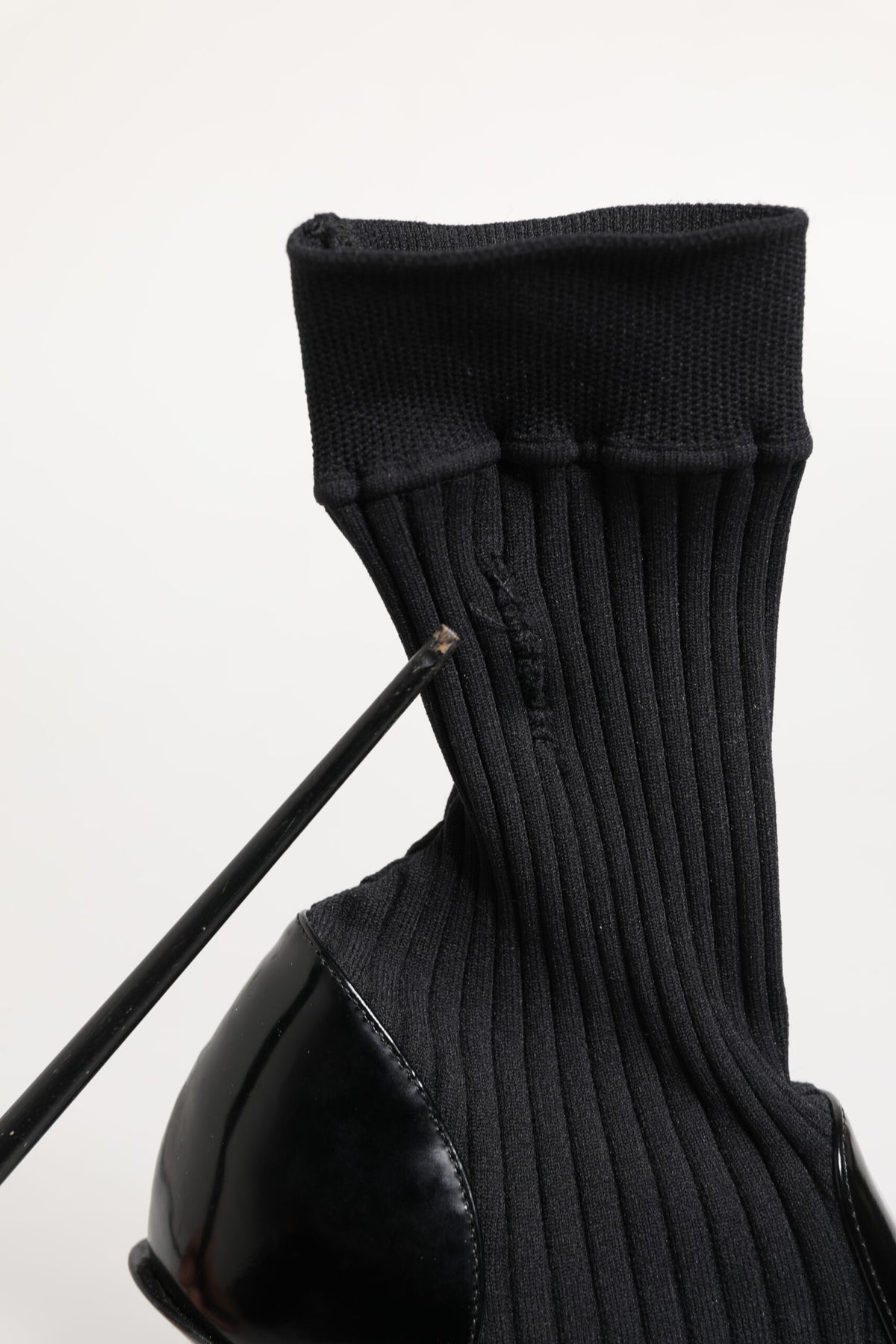 Dolce & Gabbana Black Stretch Stilettos Booties Socks Shoes