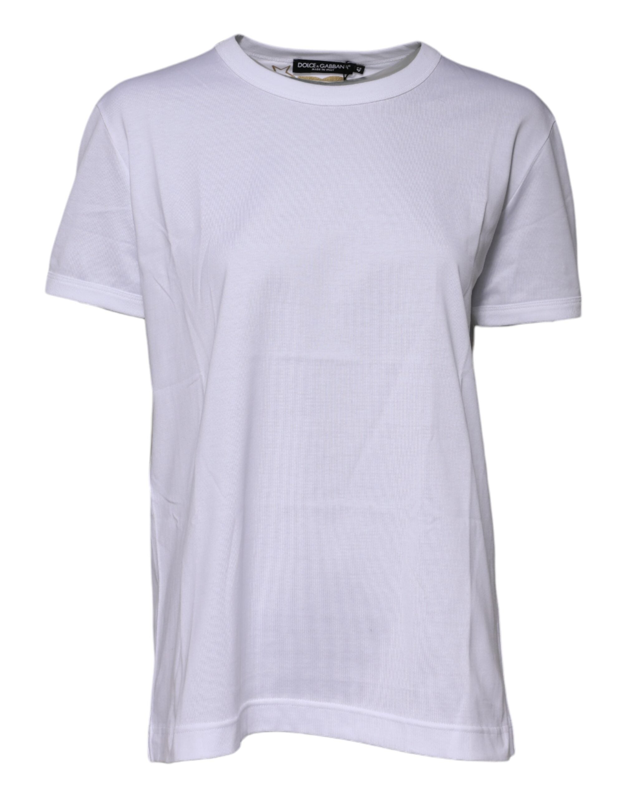 Dolce & Gabbana White Cotton Goodluck 2022 Crew Neck T-shirt