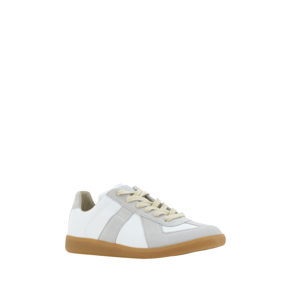 Maison Margiela White Calf Leather Bos Taurus Low Top Sneakers