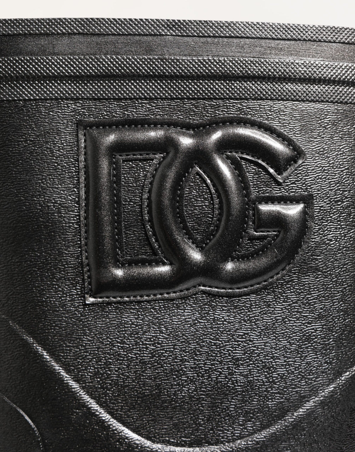 Dolce & Gabbana Metallic Black Pull On Rain Boots Men Shoes