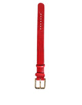 Dolce & Gabbana Red Exotic Leather Gold Tone Metal Buckle Women Armband