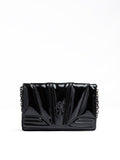 Ferrari Black GT patent leather bag with chain