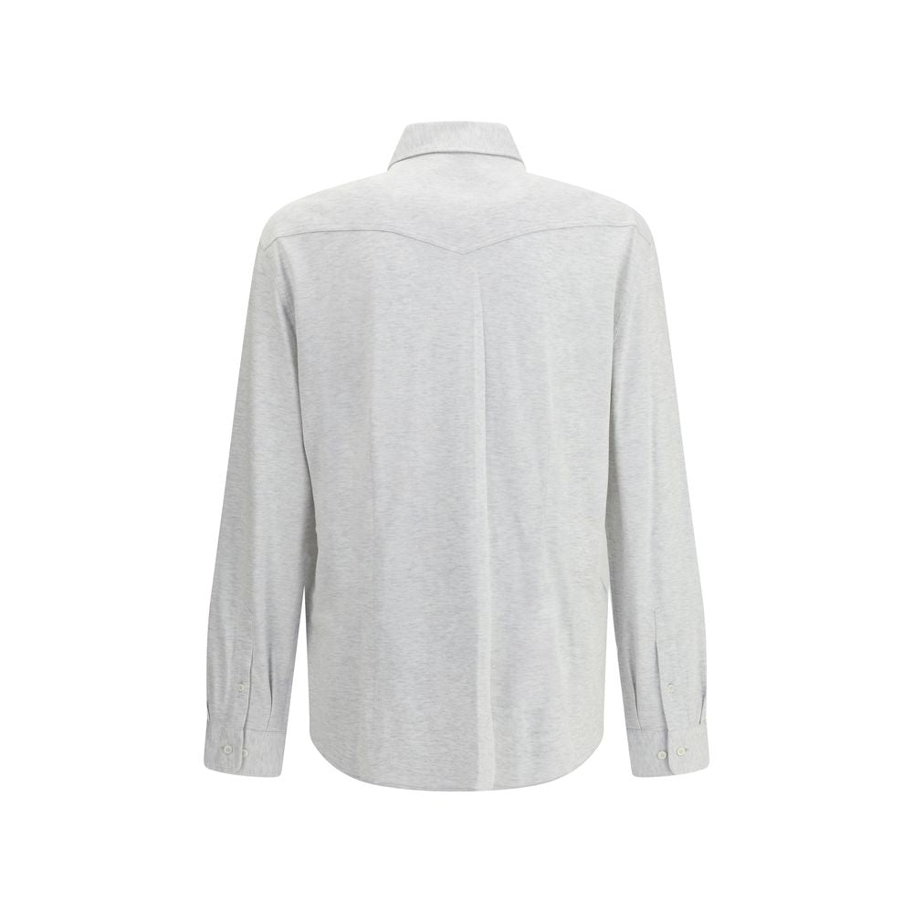 Brunello Cucinelli Gray Denim Shirt