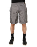 Dolce & Gabbana Light Gray Nylon Elastic Waist Shorts Swimwear