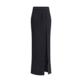 Alessandra Rich Black Wool Long Skirt