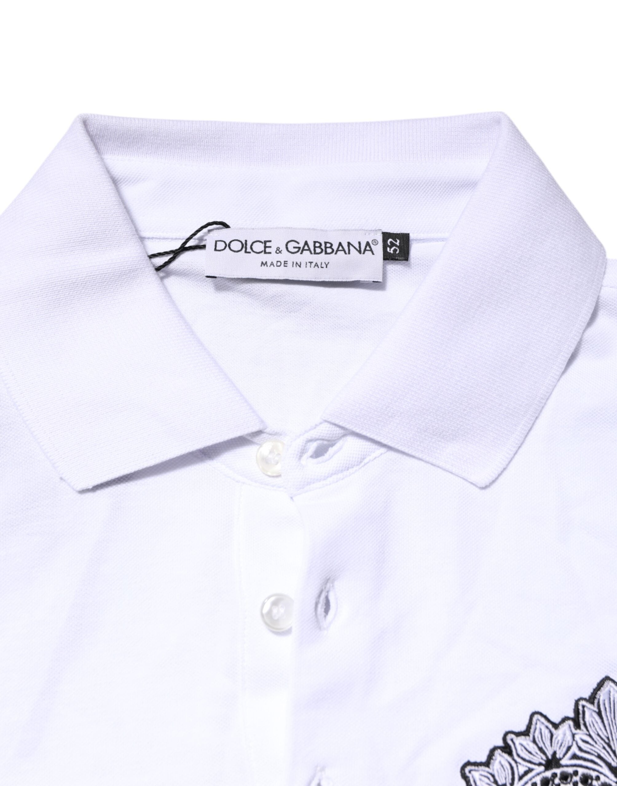 Dolce & Gabbana White Cotton DG Heart Logo Embroider T-shirt