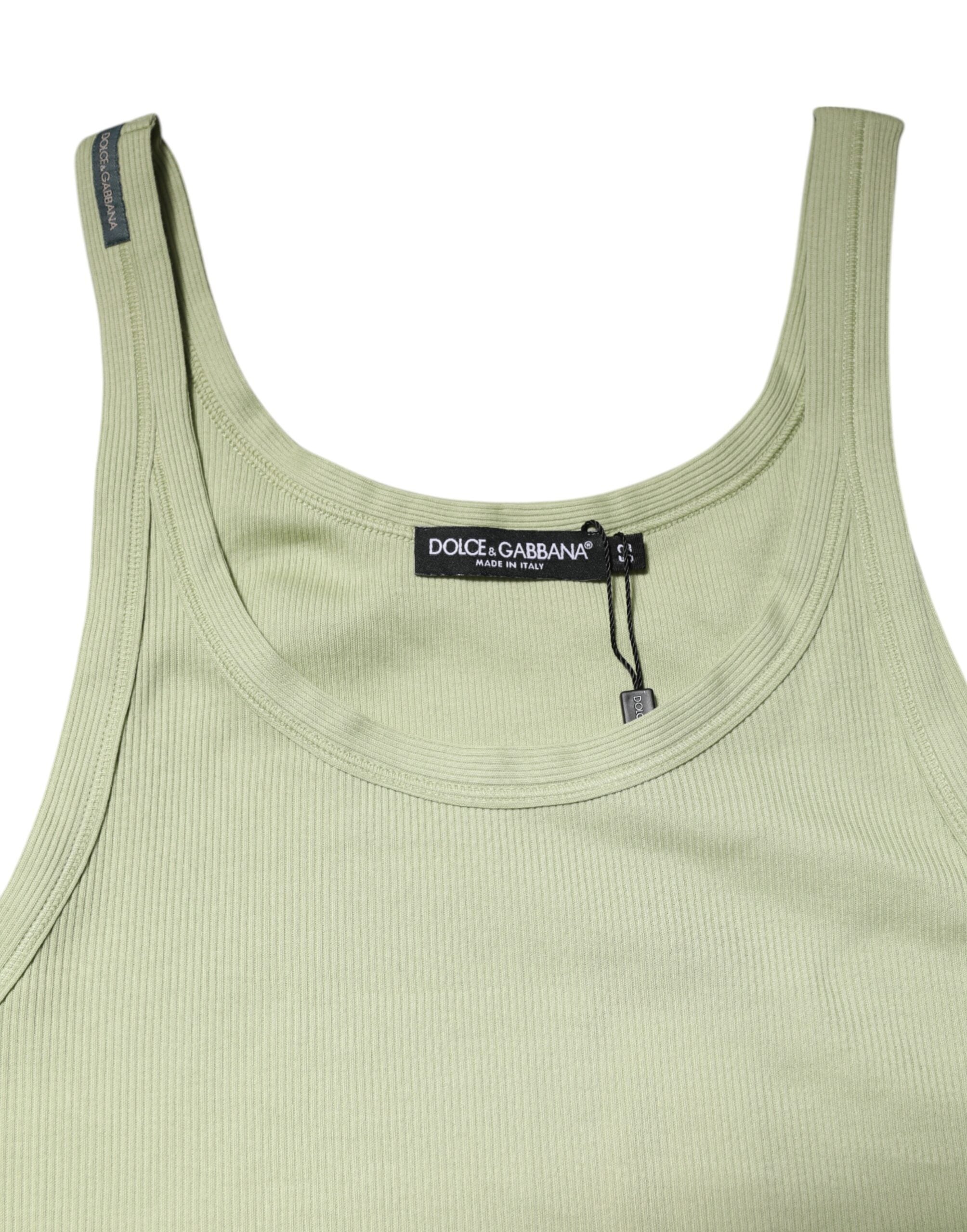 Dolce & Gabbana Light Green Tank Sleeveless Men T-shirt