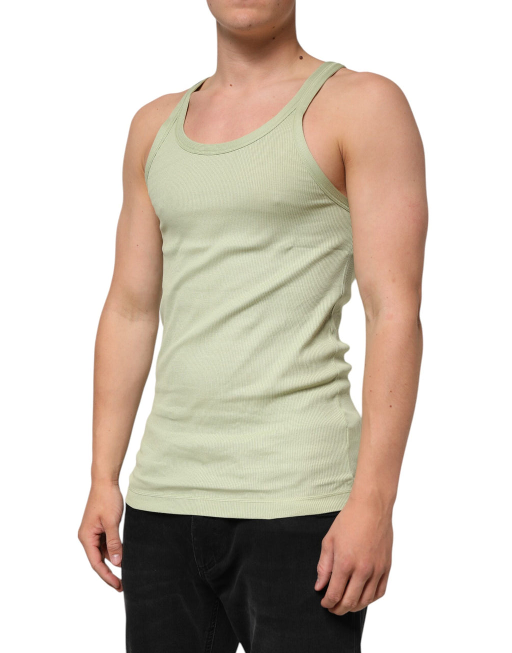 Dolce & Gabbana Light Green Tank Sleeveless Men T-shirt