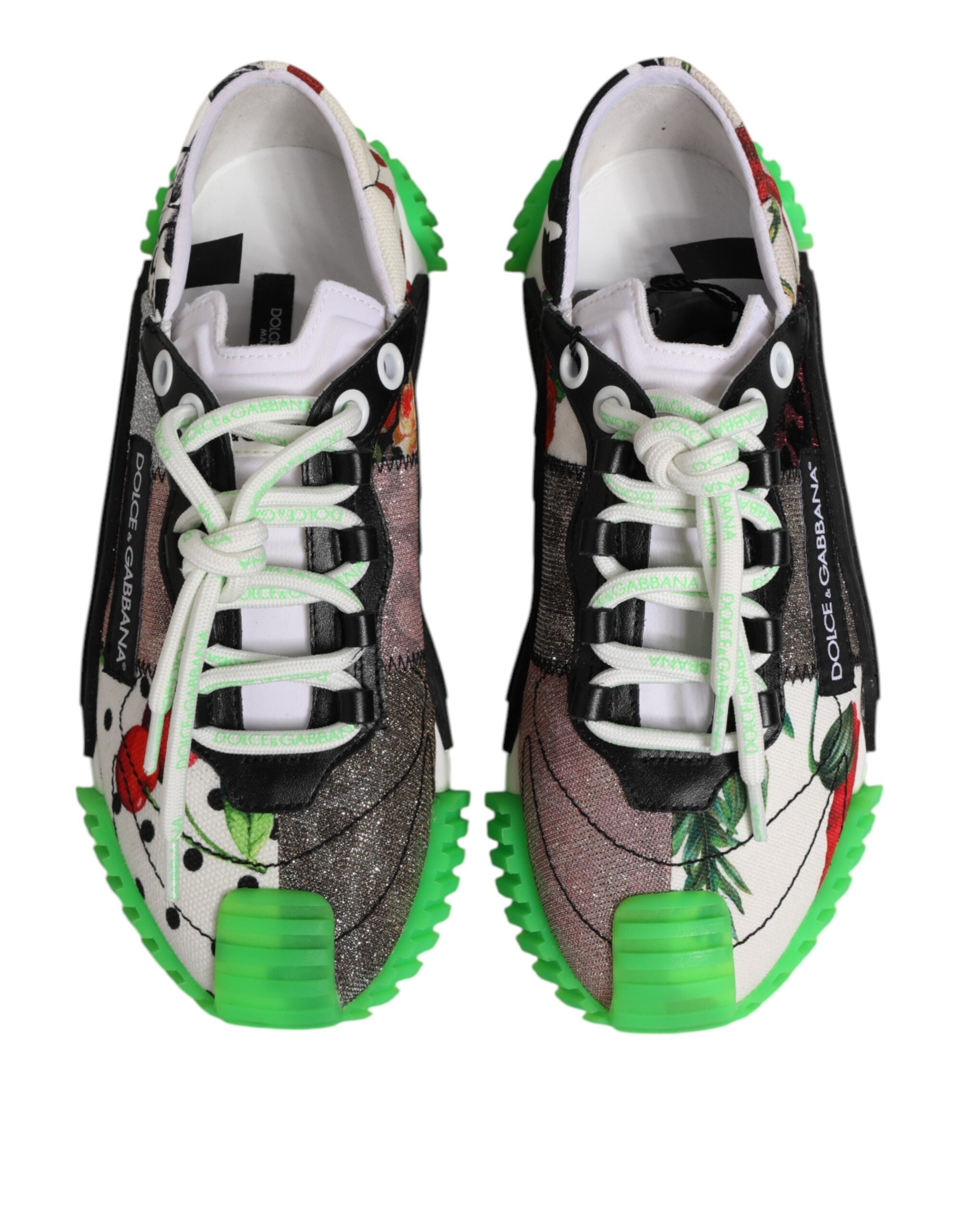 Dolce & Gabbana Multicolor DG Logo Leopard Cherry Sneaker Shoes