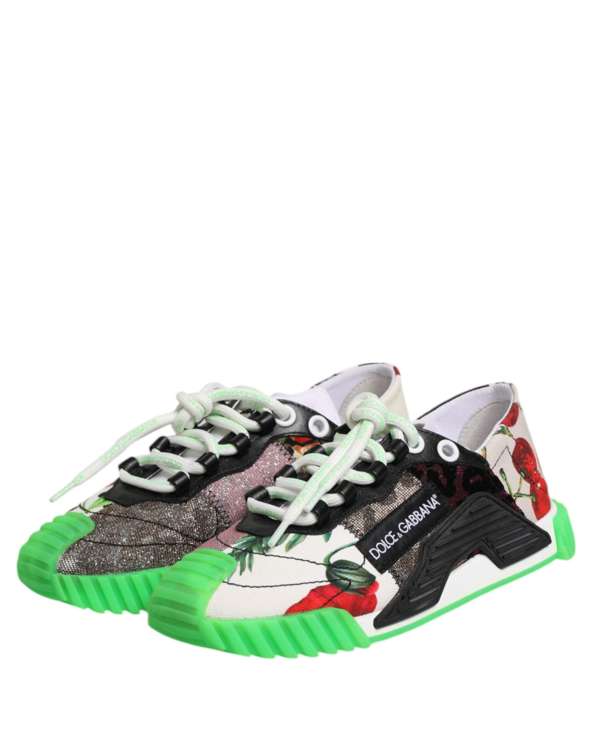 Dolce & Gabbana Multicolor DG Logo Leopard Cherry Sneaker Shoes