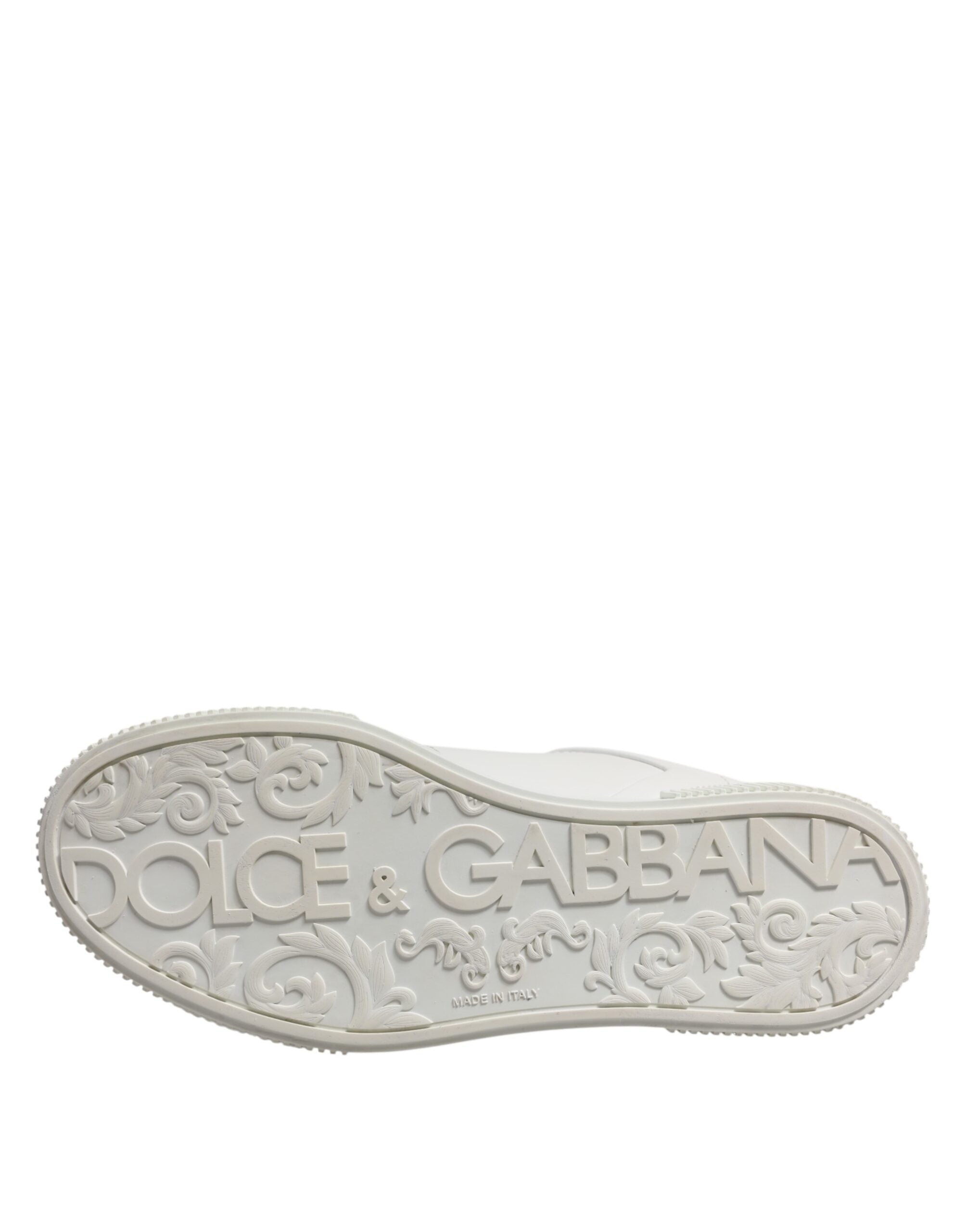 Dolce & Gabbana White Miami Leather Low Top Sneakers Men Shoes