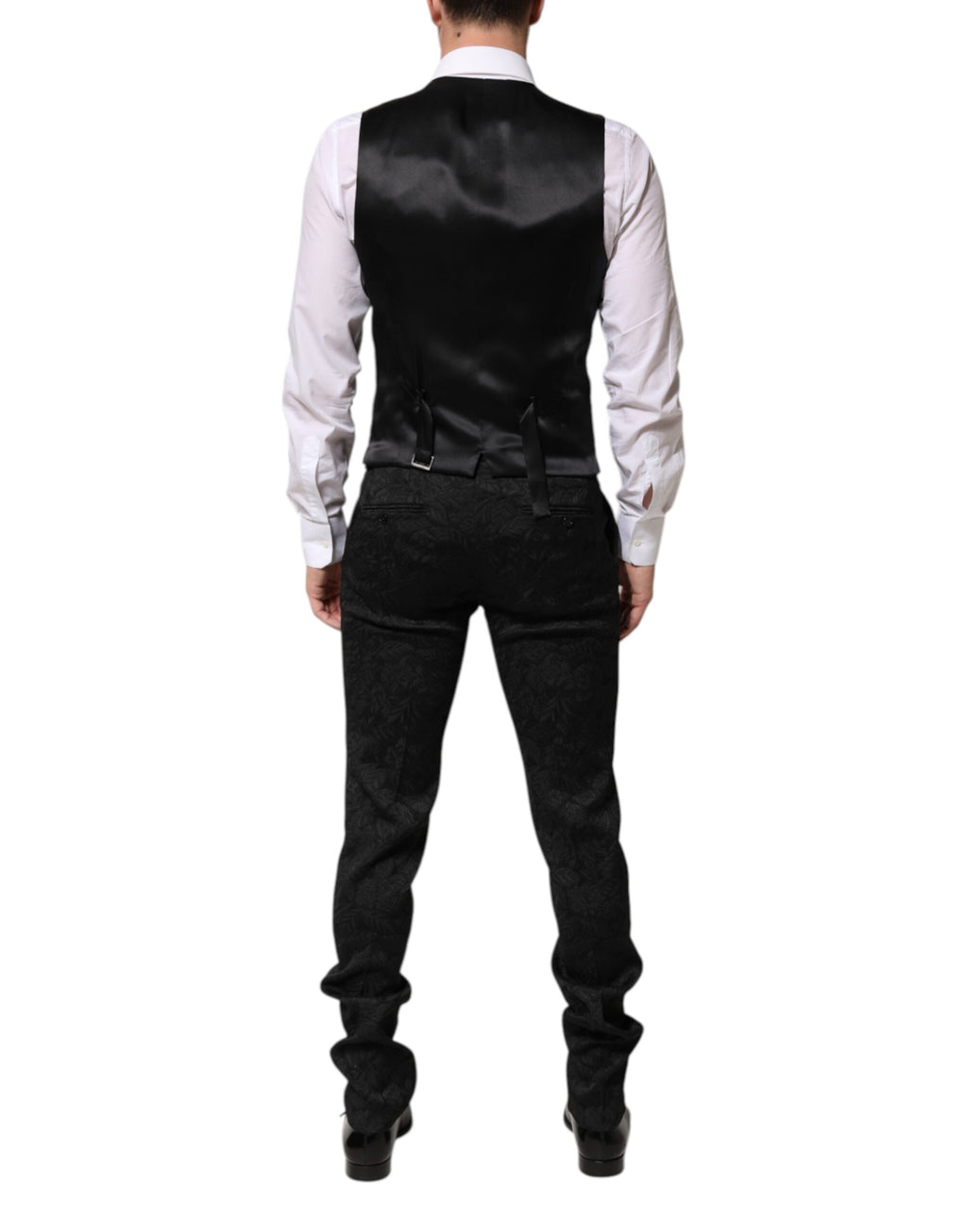 Dolce & Gabbana Black 3 Piece Brocade Jacquard Suit MARTINI