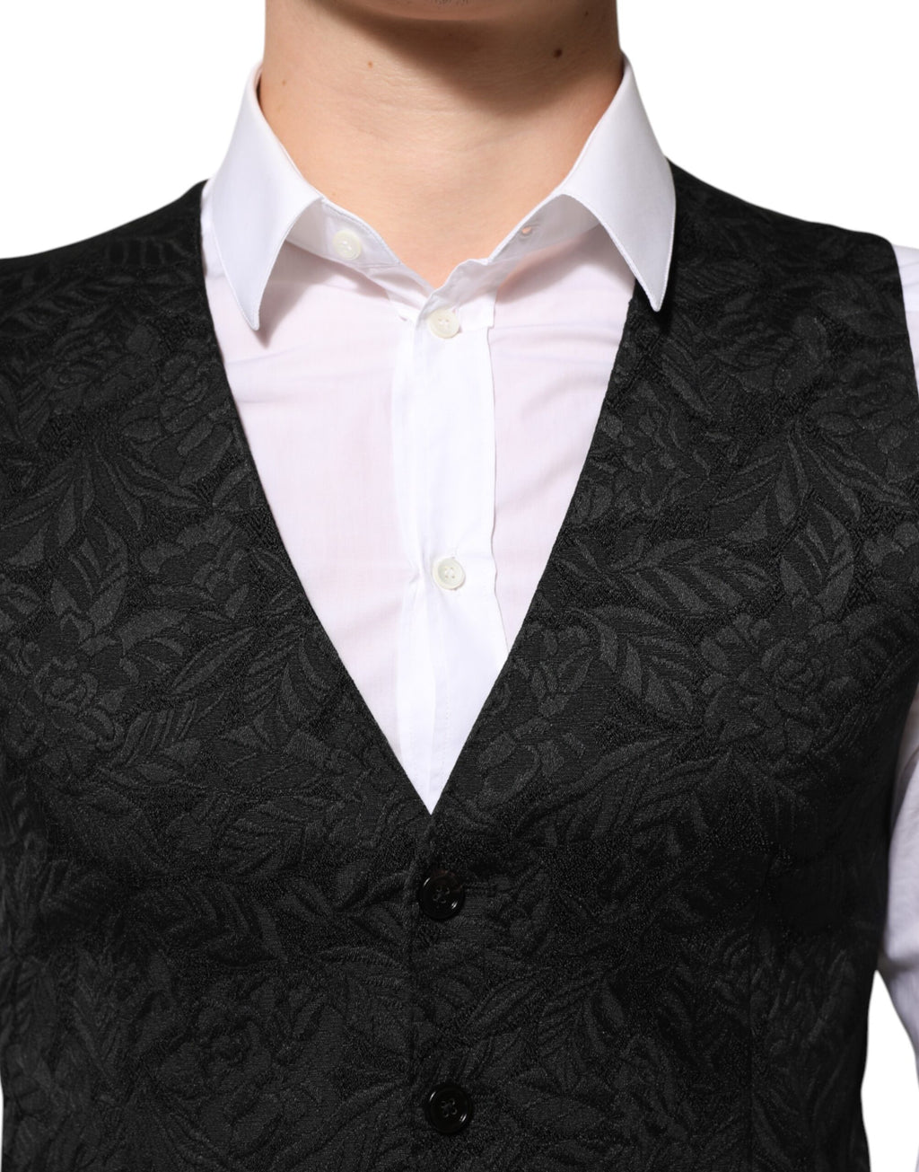 Dolce & Gabbana Black 3 Piece Brocade Jacquard Suit MARTINI