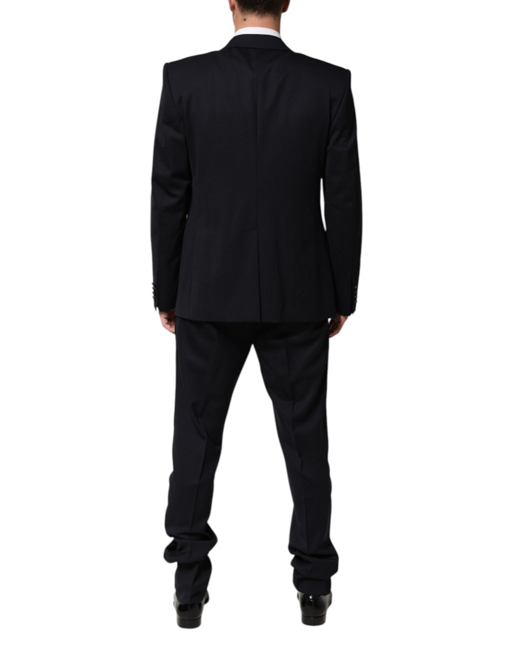 Dolce & Gabbana Dark Blue 3 Piece Wool Silk Blend Suit SICILIA