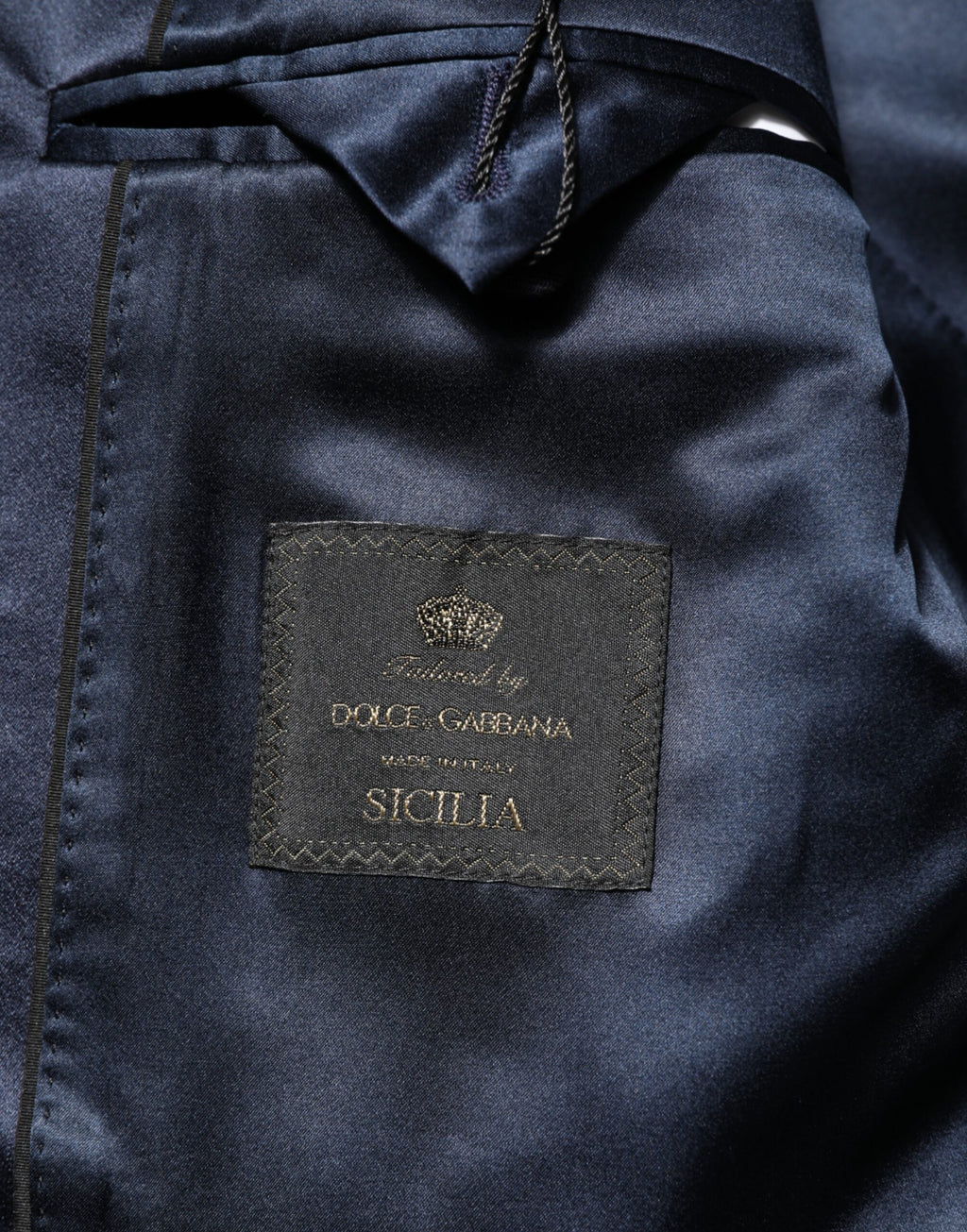 Dolce & Gabbana Dark Blue 3 Piece Wool Silk Blend Suit SICILIA
