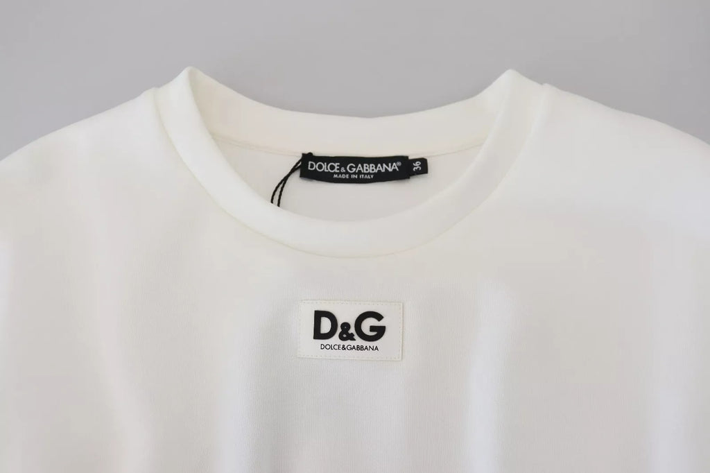 Dolce & Gabbana White Cotton Corset Stretch Top  T-shirt