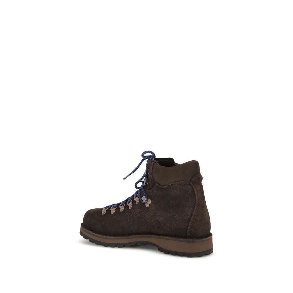 Diemme Black Calf Leather Bos Taurus Lace-Up Boots