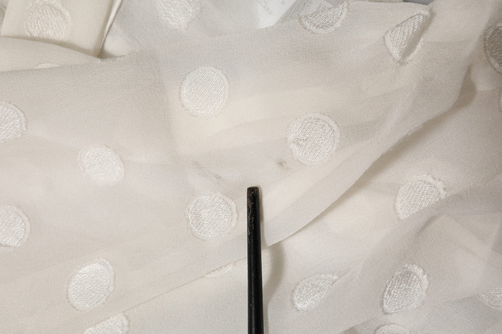 Dolce & Gabbana White Polka Sheer Silk Bow Tie Shirt Blouse Top