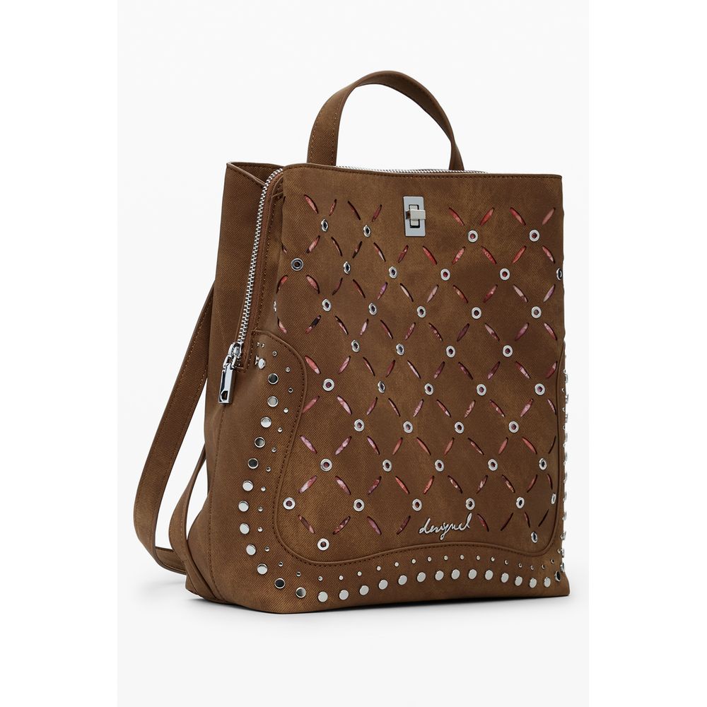 Desigual Marrone Poliuretano Women Backpack