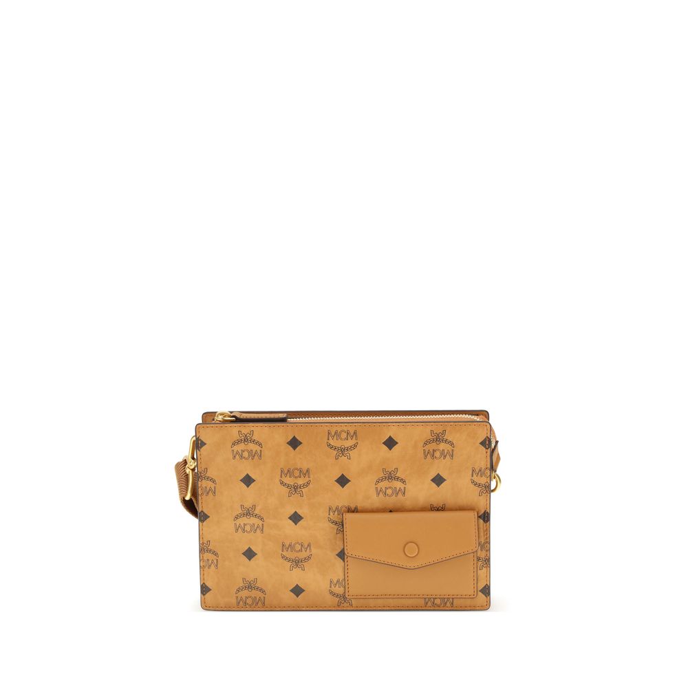 MCM Brown Polyethylene Shoulder Bag