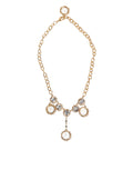 Dolce & Gabbana Gold Crystal Clock Face Pendant Statement Jewelry Necklace