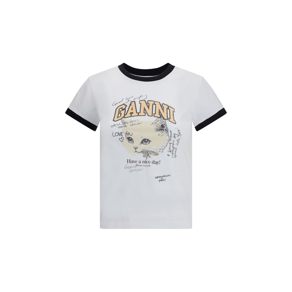 Ganni White Cotton T-Shirt