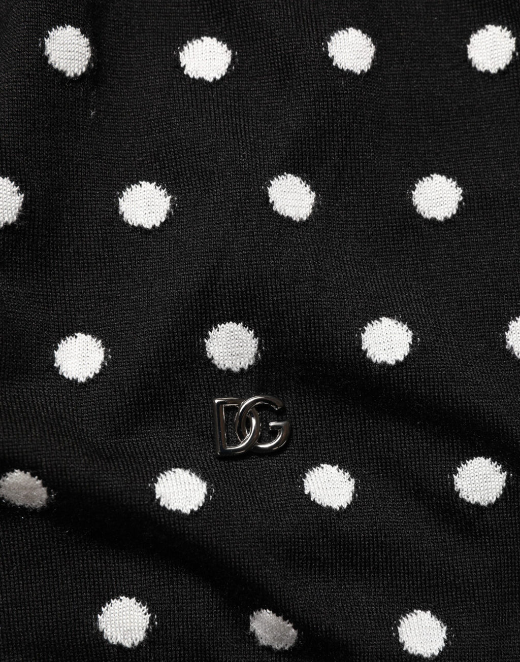 Dolce & Gabbana Black White Stripe Polka V-Neck Pullover Sweater