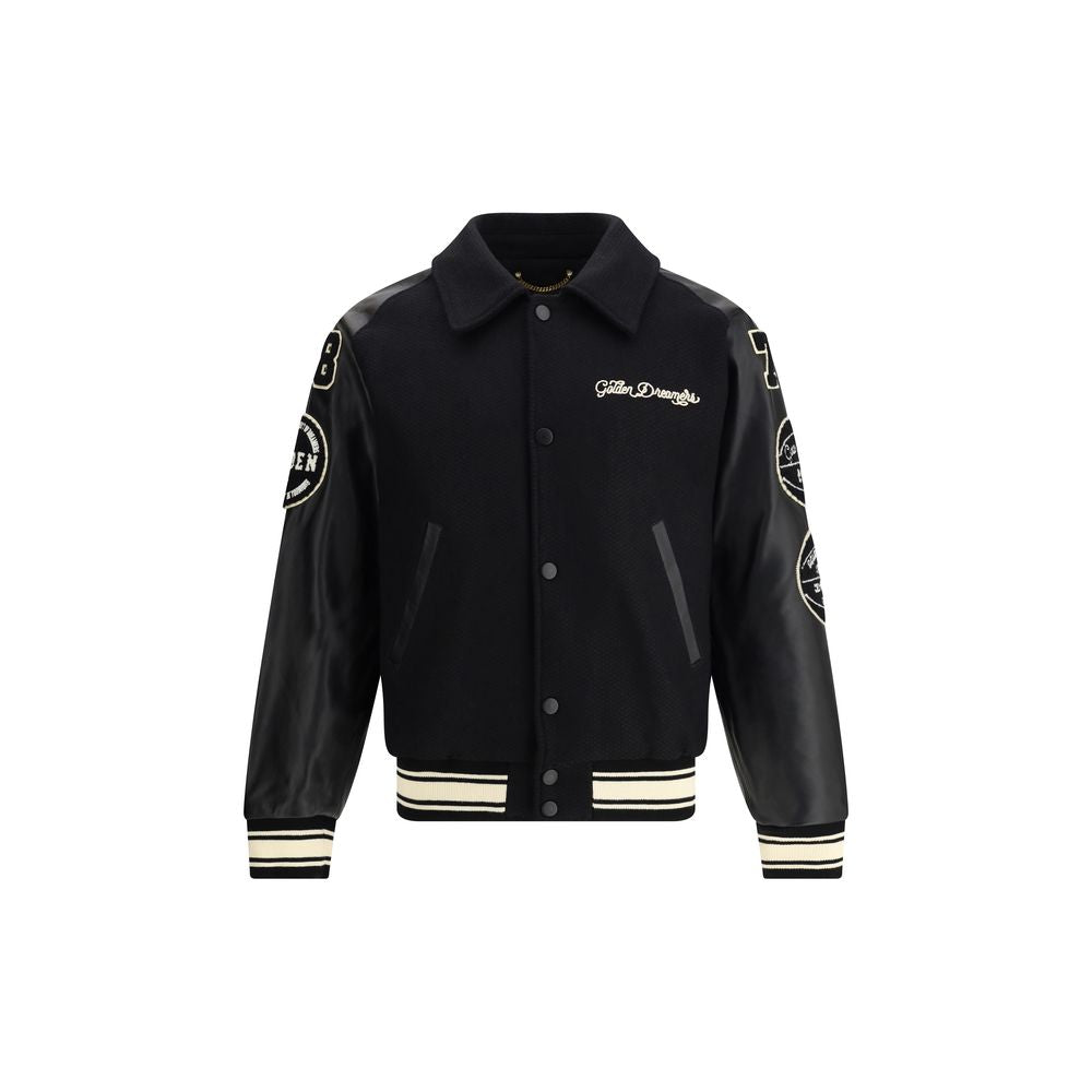 Golden Goose Black Wool Oves Aries Bomber