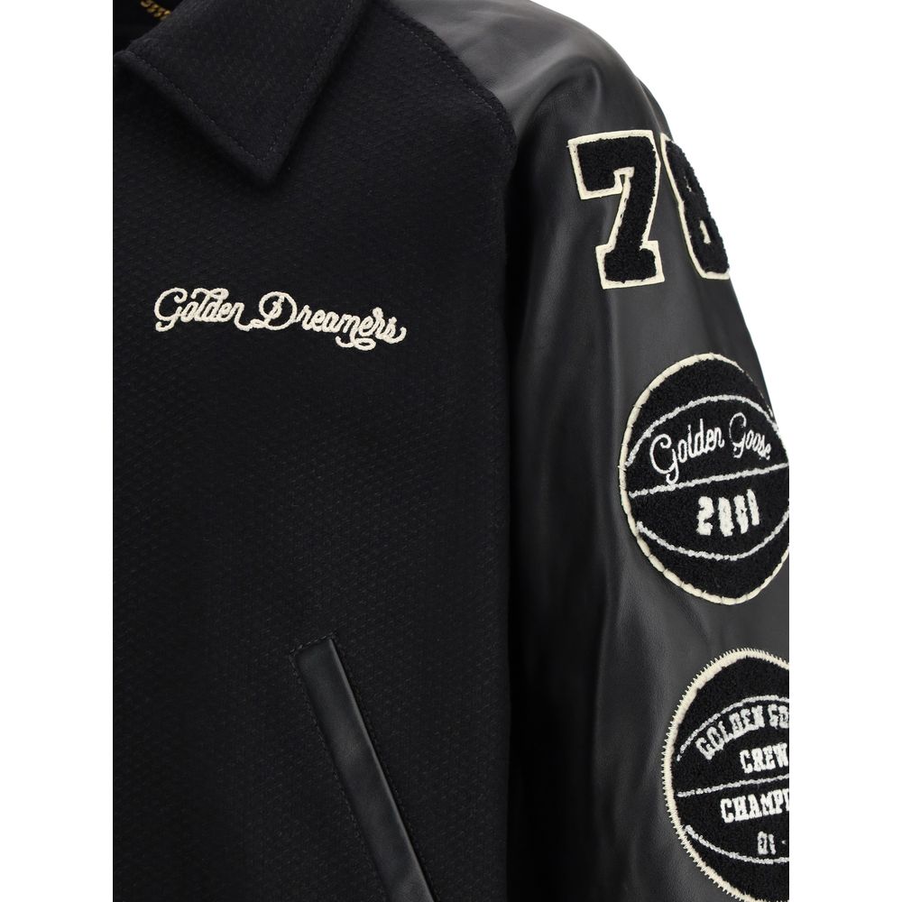 Golden Goose Black Wool Oves Aries Bomber